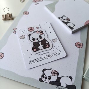 Pandás jegyzettömb szett és könyvjelző - otthon & életmód - papír, írószer - jegyzetfüzet & napló - Meska.hu