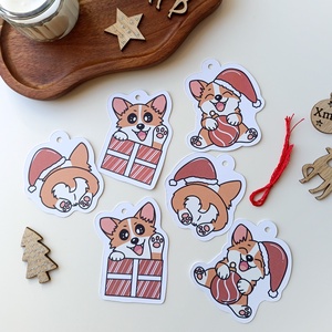 Corgis ajándékkísérő kártyák - 6 db - otthon & életmód - papír, írószer - ajándékozás kellékei - ajándékkísérő - Meska.hu