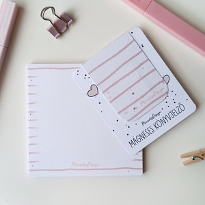 Jegyzettömb, könyvjelző szett - rózsaszín csíkos, Otthon & Életmód, Papír, írószer, Jegyzetfüzet & Napló, Fotó, grafika, rajz, illusztráció, MESKA