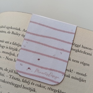 Jegyzettömb, könyvjelző szett - rózsaszín csíkos - otthon & életmód - papír, írószer - jegyzetfüzet & napló - Meska.hu