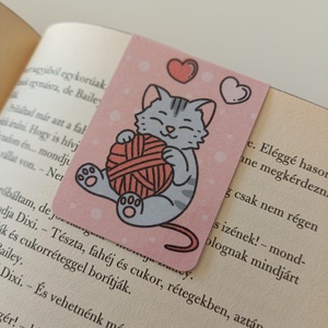 Jegyzettömb, könyvjelző szett - szürke cicás - otthon & életmód - papír, írószer - jegyzetfüzet & napló - Meska.hu