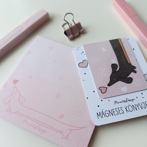 Jegyzettömb, könyvjelző szett - tacskós, Otthon & Életmód, Papír, írószer, Jegyzetfüzet & Napló, Fotó, grafika, rajz, illusztráció, MESKA