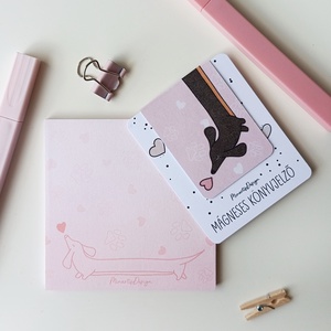 Jegyzettömb, könyvjelző szett - tacskós - otthon & életmód - papír, írószer - jegyzetfüzet & napló - Meska.hu