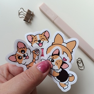 Matricák - cuki corgi kutyusok  - otthon & életmód - papír, írószer - matrica, matrica csomag - Meska.hu