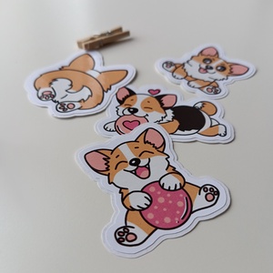 Matricák - cuki corgi kutyusok  - otthon & életmód - papír, írószer - matrica, matrica csomag - Meska.hu