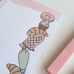 Süteményes jegyzettömb - 9x18 cm - otthon & életmód - papír, írószer - jegyzetfüzet & napló - Meska.hu