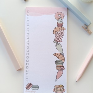 Süteményes jegyzettömb - 9x18 cm, Otthon & Életmód, Papír, írószer, Jegyzetfüzet & Napló, Fotó, grafika, rajz, illusztráció, MESKA