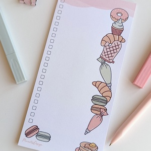 Süteményes jegyzettömb - 9x18 cm - otthon & életmód - papír, írószer - jegyzetfüzet & napló - Meska.hu