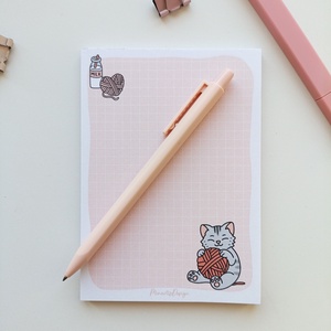 Aranyos cicás jegyzettömb - A6 - otthon & életmód - papír, írószer - jegyzetfüzet & napló - Meska.hu