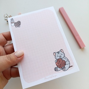 Aranyos cicás jegyzettömb - A6 - otthon & életmód - papír, írószer - jegyzetfüzet & napló - Meska.hu