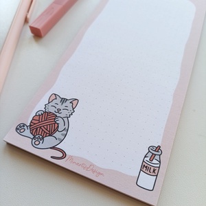 Aranyos cicás hosszúkás jegyzettömb  - otthon & életmód - papír, írószer - jegyzetfüzet & napló - Meska.hu