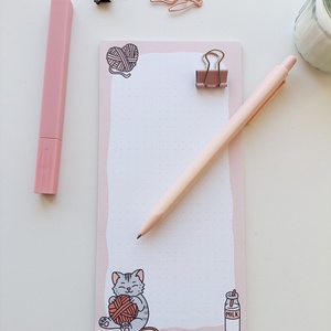 Aranyos cicás hosszúkás jegyzettömb  - otthon & életmód - papír, írószer - jegyzetfüzet & napló - Meska.hu