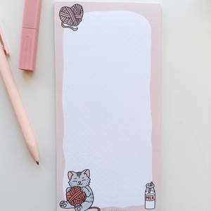 Aranyos cicás hosszúkás jegyzettömb , Otthon & Életmód, Papír, írószer, Jegyzetfüzet & Napló, Fotó, grafika, rajz, illusztráció, MESKA