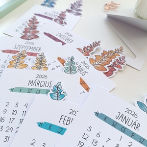 Asztali naptár viráglevél mintával - 2026 - otthon & életmód - papír, írószer - naptár & tervező - Meska.hu