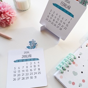 Asztali naptár viráglevél mintával - 2026 - otthon & életmód - papír, írószer - naptár & tervező - Meska.hu