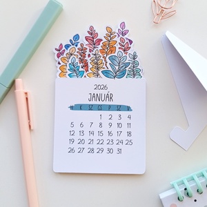 Asztali naptár viráglevél mintával - 2026 - otthon & életmód - papír, írószer - naptár & tervező - Meska.hu
