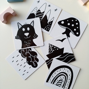 Kontrasztkártyák babáknak - állatos, természet mintákkal - játék & sport - babalátogató ajándékcsomag - Meska.hu