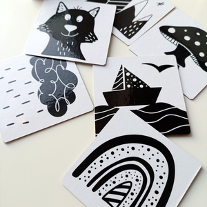 Kontrasztkártyák babáknak - állatos, természet mintákkal - játék & sport - babalátogató ajándékcsomag - Meska.hu