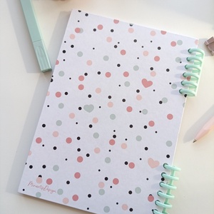Pasztell pöttyös spirál füzet- A5 -Hálanapló - otthon & életmód - papír, írószer - jegyzetfüzet & napló - Meska.hu