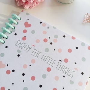 Pasztell pöttyös spirál füzet- A5 -Hálanapló - otthon & életmód - papír, írószer - jegyzetfüzet & napló - Meska.hu