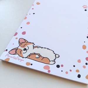 Cuki alvó corgi kutyás jegyzettömb  - otthon & életmód - papír, írószer - jegyzetfüzet & napló - Meska.hu