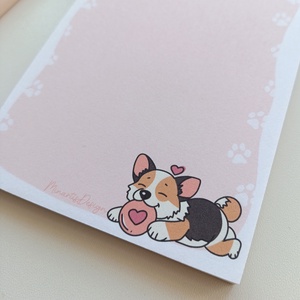Aranyos corgi kutyás jegyzettömb - A6 - otthon & életmód - papír, írószer - jegyzetfüzet & napló - Meska.hu
