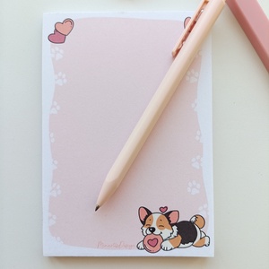 Aranyos corgi kutyás jegyzettömb - A6, Otthon & Életmód, Papír, írószer, Jegyzetfüzet & Napló, Fotó, grafika, rajz, illusztráció, MESKA