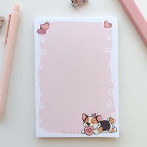 Aranyos corgi kutyás jegyzettömb - A6 - otthon & életmód - papír, írószer - jegyzetfüzet & napló - Meska.hu