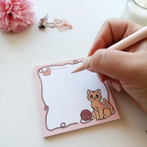 Cicás gombolyagos  jegyzettömb - 9x9 cm - otthon & életmód - papír, írószer - jegyzetfüzet & napló - Meska.hu