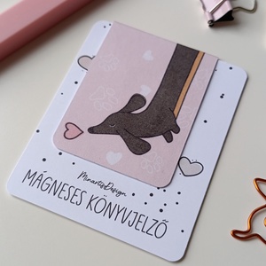 Mágneses könyvjelző - tacskós - Meska.hu