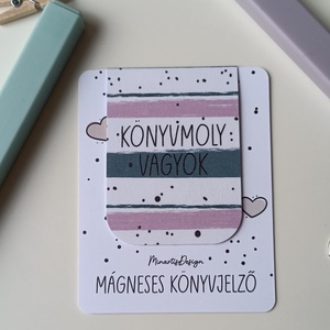 Mágneses könyvjelző - könyvmoly vagyok - könyv & zene - könyvjelző - Meska.hu