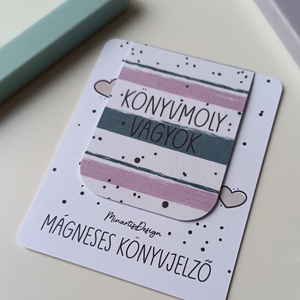 Mágneses könyvjelző - könyvmoly vagyok - könyv & zene - könyvjelző - Meska.hu