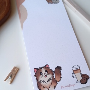  Cicás, kávés gombolyagos jegyzettömb  - otthon & életmód - papír, írószer - jegyzetfüzet & napló - Meska.hu