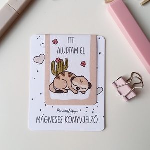 Mágneses könyvjelző - szurikáta, itt aludtam el, Könyv & Zene, Könyvjelző, Fotó, grafika, rajz, illusztráció, MESKA