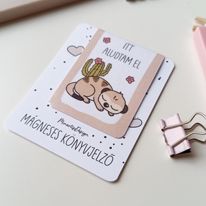 Mágneses könyvjelző - szurikáta, itt aludtam el - könyv & zene - könyvjelző - Meska.hu