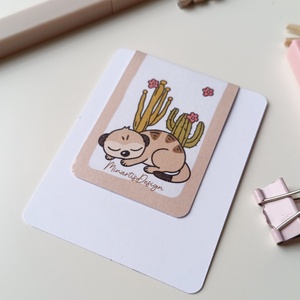 Mágneses könyvjelző - szurikáta, itt aludtam el - könyv & zene - könyvjelző - Meska.hu