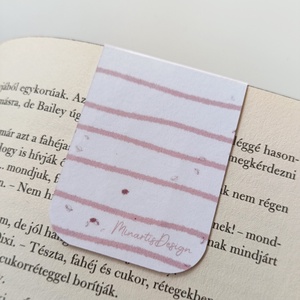 Mágneses könyvjelző - púderrózsaszín csíkos, Könyv & Zene, Könyvjelző, Fotó, grafika, rajz, illusztráció, MESKA