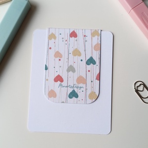 Mágneses könyvjelző - színes szívecskés - könyv & zene - könyvjelző - Meska.hu