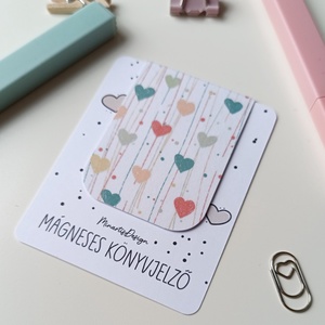 Mágneses könyvjelző - színes szívecskés - könyv & zene - könyvjelző - Meska.hu