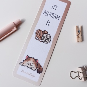 Cicás könyvjelző - itt aludtam el - könyv & zene - könyvjelző - Meska.hu