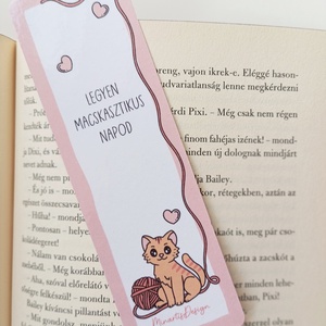 Cicás könyvjelző - macskasztikus, Könyv & Zene, Könyvjelző, Fotó, grafika, rajz, illusztráció, MESKA