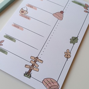 Heti tervező tömb - őszi kirándulás - otthon & életmód - papír, írószer - jegyzetfüzet & napló - Meska.hu