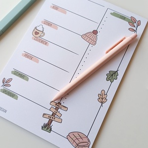 Heti tervező tömb - őszi kirándulás - otthon & életmód - papír, írószer - jegyzetfüzet & napló - Meska.hu