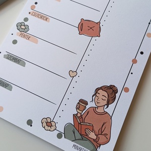 Heti tervező tömb - őszi kuckózás - otthon & életmód - papír, írószer - jegyzetfüzet & napló - Meska.hu