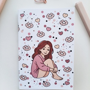 A6-os füzet csajos grafikájú boritóval - otthon & életmód - papír, írószer - jegyzetfüzet & napló - Meska.hu