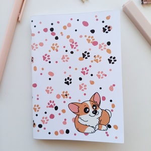 A6-os füzet cuki corgis  borítóval - otthon & életmód - papír, írószer - jegyzetfüzet & napló - Meska.hu