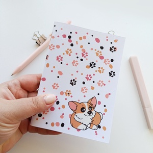 A6-os füzet cuki corgis  borítóval, Otthon & Életmód, Papír, írószer, Jegyzetfüzet & Napló, Fotó, grafika, rajz, illusztráció, MESKA