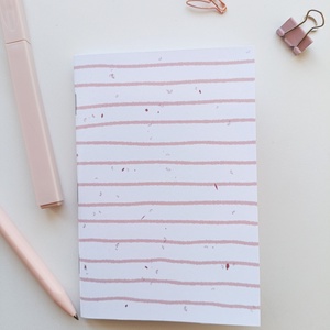 A6-os füzet pasztell rózsaszín csíkos - otthon & életmód - papír, írószer - jegyzetfüzet & napló - Meska.hu