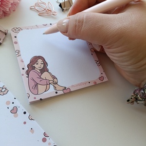 Csajos virágos jegyzettömb - 9x9 cm - otthon & életmód - papír, írószer - jegyzetfüzet & napló - Meska.hu