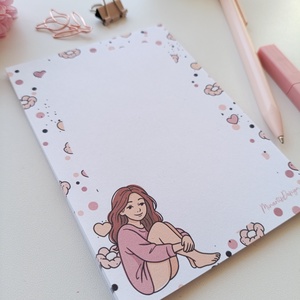 A6 os csajos virágos jegyzettömb  - otthon & életmód - papír, írószer - jegyzetfüzet & napló - Meska.hu